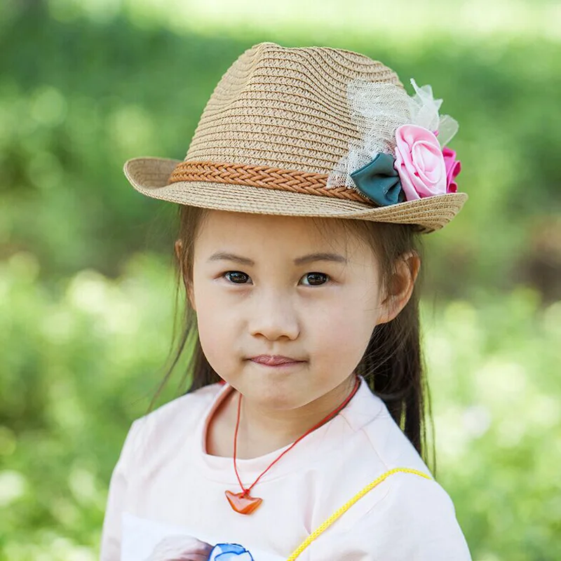 1 Pcs 2016 New Rose Children Fedoras Hats European Spring Summer