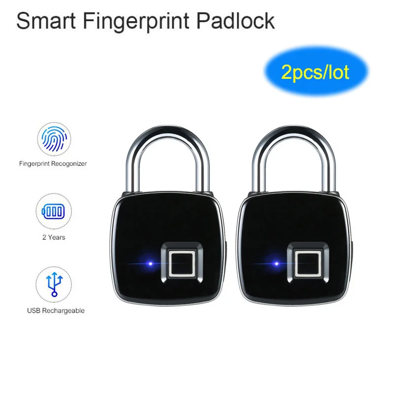 

Smart Keyless Fingerprint lock Biometric Waterproof Lock with Finger Print Security Touch Keyless Lock USB charge for Gym Locker