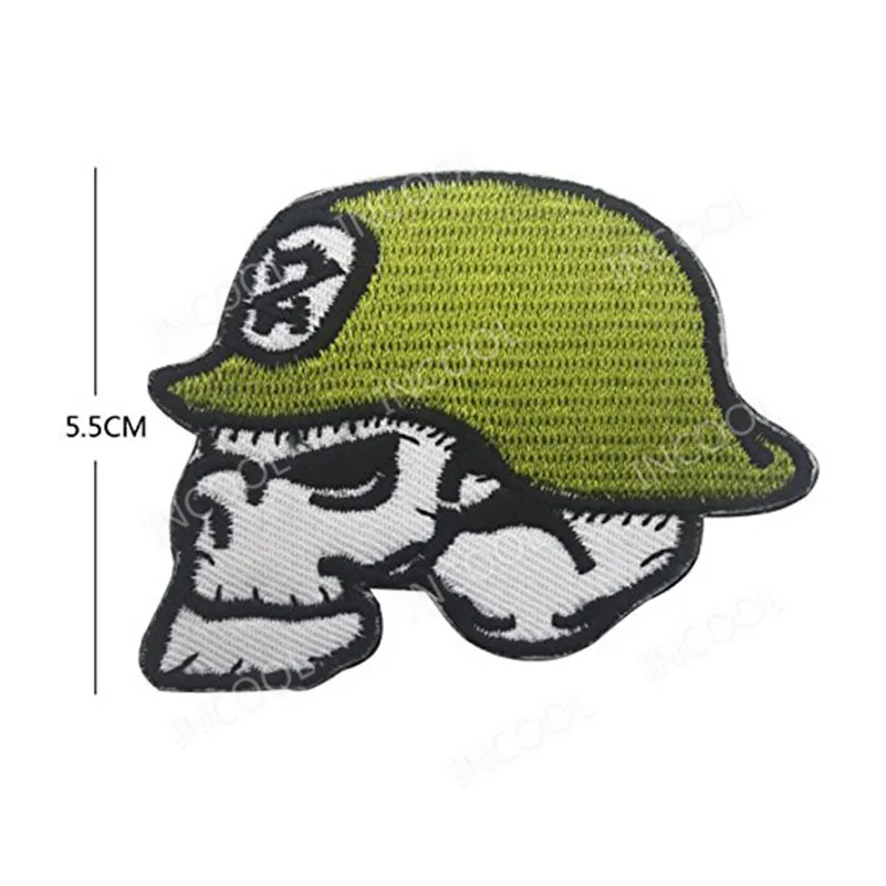 3d skull soldier embroidery patch military green morale patch tactical