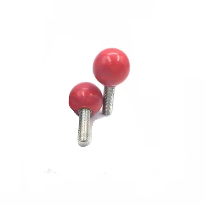 

2pcs M5 Red 304 stainless steel Bakelite round head Ball handle Hand screw Small knob Bakelites handle 10mm-60mm Length
