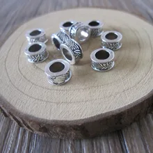 50 шт уникальные маленькие тибетские серебряные дредлок Dread бусины для волос 5 мм отверстие