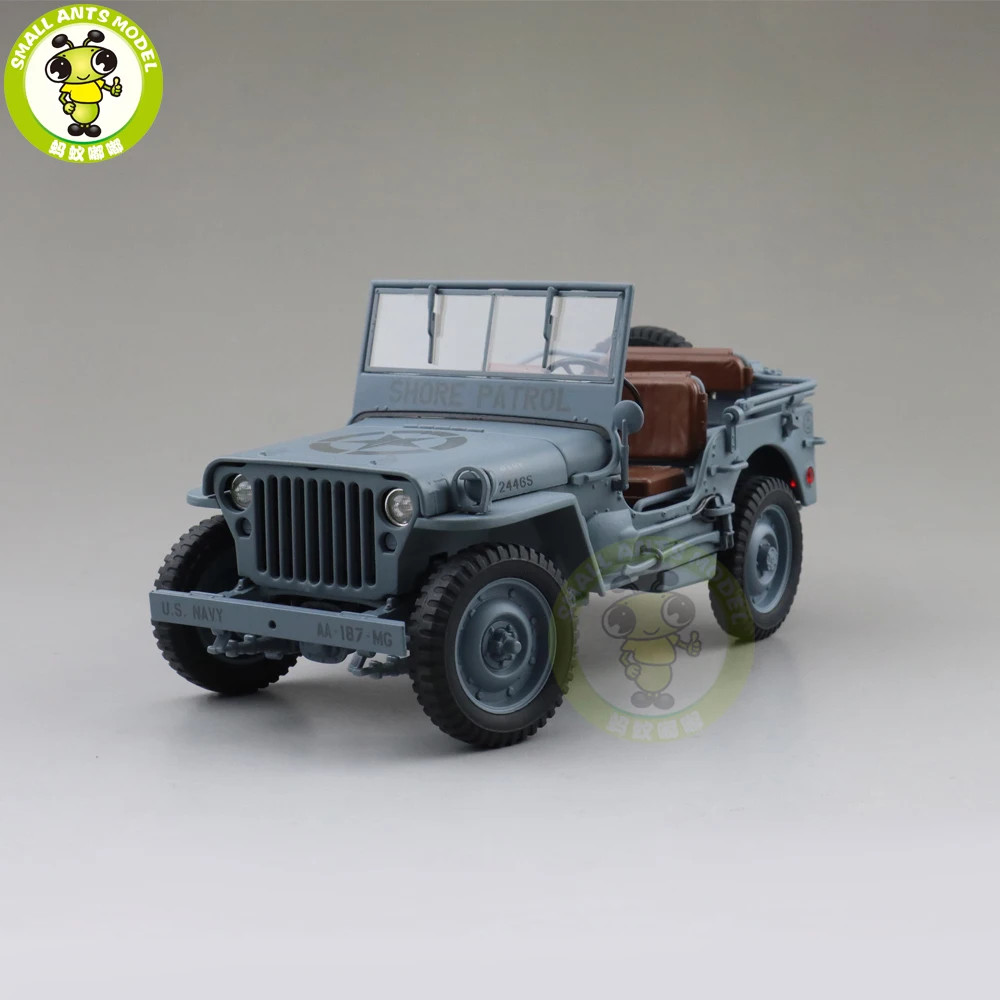 1/18 WELLY 1/4 тонн США Армейский Джип WILLYS Топ вниз литой автомобиль модель игрушки детские подарки для мальчиков девочек серый