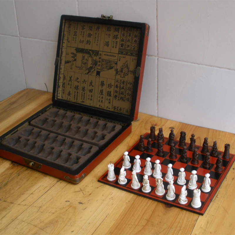 New Antique Chess Set Wooden Coffee Color Table Antique Miniature Chess Board Checker Move Box Set Retro Style Lifelike New Antique Chess Set Wooden Coffee Color Table Antique Miniature Chess Board Checker Move Box Set Retro Style Lifelike