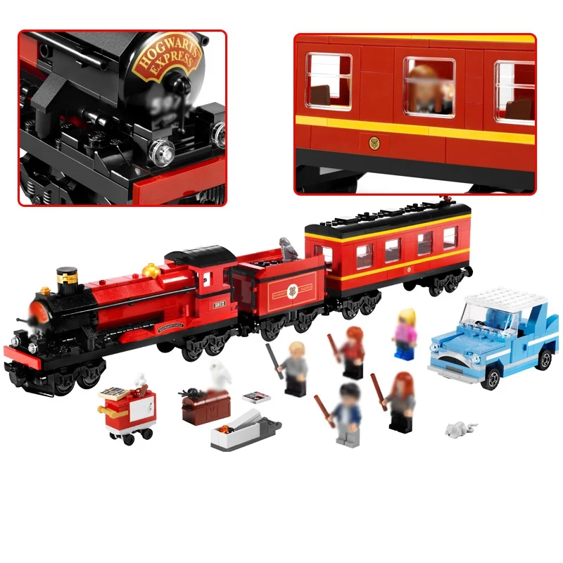 

The Hogwarts Express Harry Potter Movie Hermione Ron figs Building Blocks Toys For Children Compatible for LEGOINGS 4841 16031
