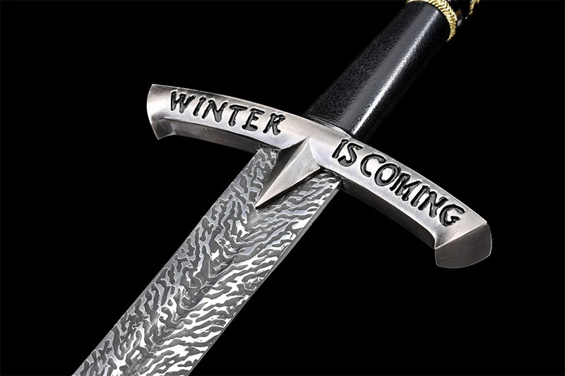 For Movie Decoration Eddard Stark‘s Sword Real Stainless Steel Black Wooden Sheath Western Replica Props