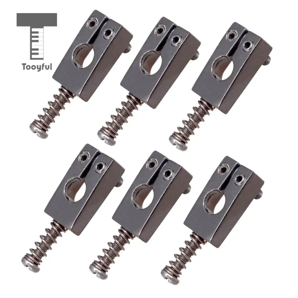 Tooyful 6pcs Guitar Rollers Saddle Bridge String Saddles for Electric Guitar -Black