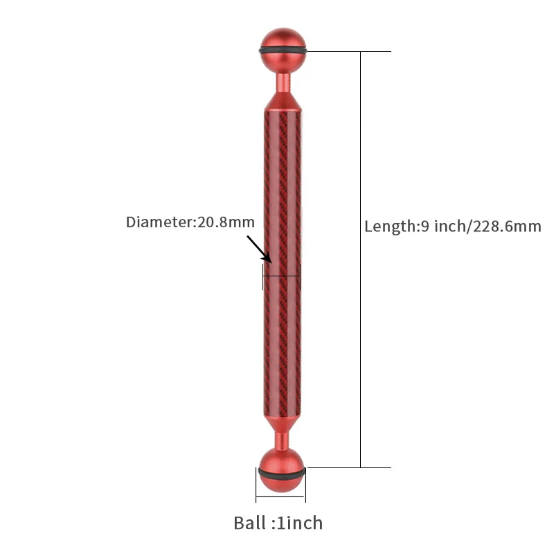 Поплавок из углеродного волокна плавучий водный рычаг двойной шар плавающий с удлиняемым кронштейном поддержка FS205-FS212 - Цвет: Dia.20.8x 9 inch