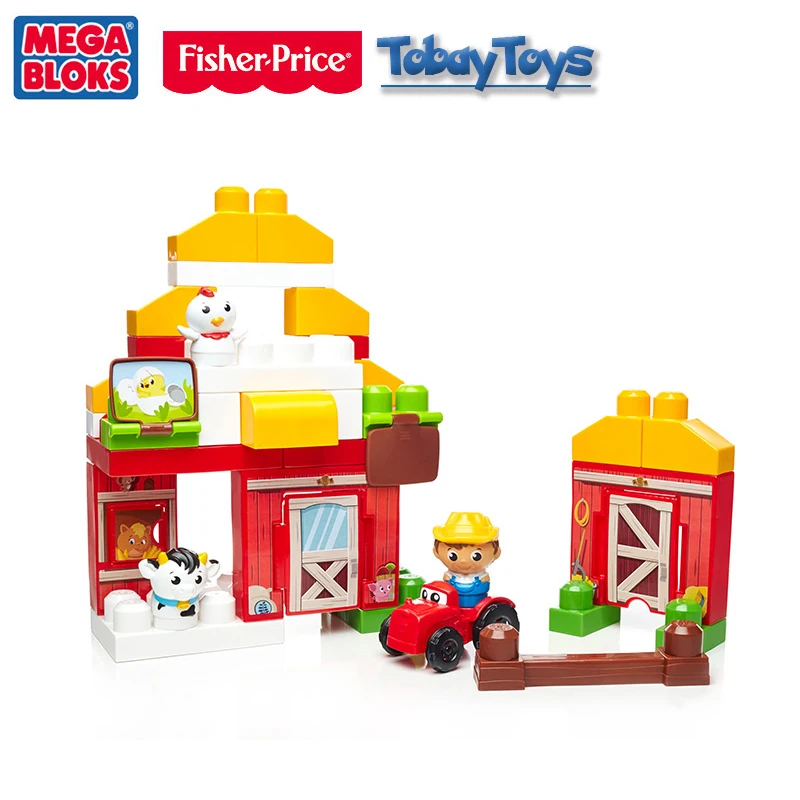 Подлинный бренд Fisher Price Mega Bloks фермерский дом друзья строительные блоки игрушка детская забавная игрушка Les Amis De la Ferme DPJ57