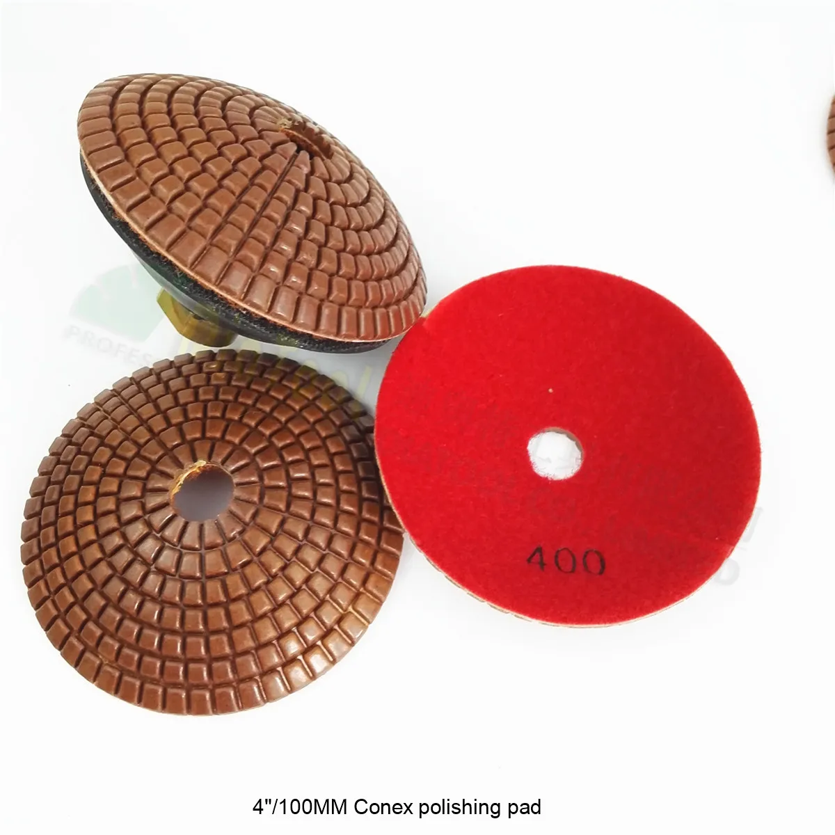 SHDIATOOL 3pcs 4" 400 bowl shaped wet diamond polishing pads with