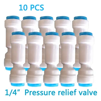 

10 PCS 1/4"Water Pressure Relief Valve Water Pressure Reducing Regulator 1/4"OD Hose Quick Connection RO Reverse Osmosis System