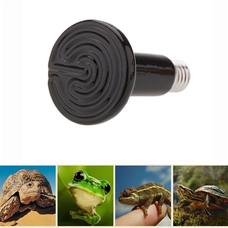 Artículo caliente Rana negra lagarto Guiyi lámpara Reptiles calentador invierno Animal necesaria lámpara cerámica anfibio especial/25W50W75W100W150W200W ABEBlkmw