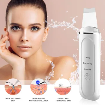 

Professional Ultrasonic Facial Skin Scrubber Ion Deep Face Cleaning Peeling Rechargeable Skin Care Device Beauty Instrument