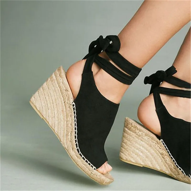 gladiator lace up wedges