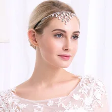 

Handmade Bridal Crystal Rhinestone Hair Women White Elastic hair band DIY Pricess wedding tiaras Crown Accessories MC - 4017