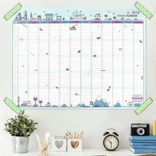 Novo 2019 365 dias de Calendário de Parede de Papel Escola Escritório Planejador Diário Notas Grande Estudo Cronograma de Plano de Ano Novo 43*58 cm 2 Estilos