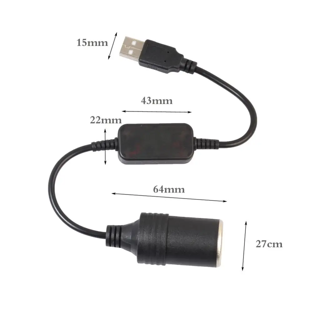 1 Pcs Car Cigarette Lighter Socket Extension Cord Cable 300mm 5V 2A USB Input To 12V 1A Output For DVR Electronic Dog Etc 1 Pcs Car Cigarette Lighter Socket Extension Cord Cable 300mm 5V 2A USB Input To 12V 1A Output For DVR Electronic Dog Etc