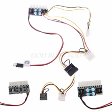 DC 12V 160 Вт 24-контактный ATX выключатель БП авто мини ITX Питание модуль кабель USB