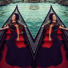 vestido de festa 2015 Free Shipping Sexy See-through Evening dress O-Neck Sleeveless Long Black Mermaid Prom Dresses New Arrival vestido de festa 2015 Free Shipping Sexy See-through Evening dress O-Neck Sleeveless Long Black Mermaid Prom Dresses New Arrival