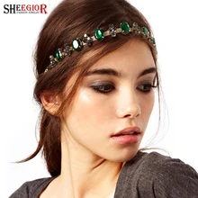 SHEEGIOR обруч для волос со стразами романтический свадебный для невест аксессуары для волос Женская прекрасная золотая цепочка для ношения на голове украшения для волос подарок