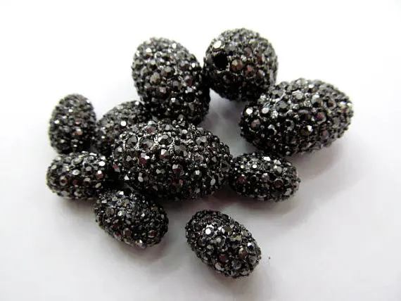 high quality metal &amp czech rhinestone spacer barrel rice egg silver antique gold black mixed jewelry finding 8x12mm 50pcs | Украшения и