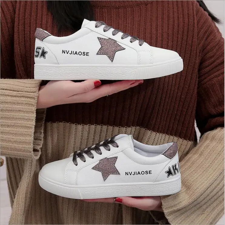 

EABXZ Korean version small white shoes female wild flat student stars 2019 spring new fashion sports shoes sneakers women