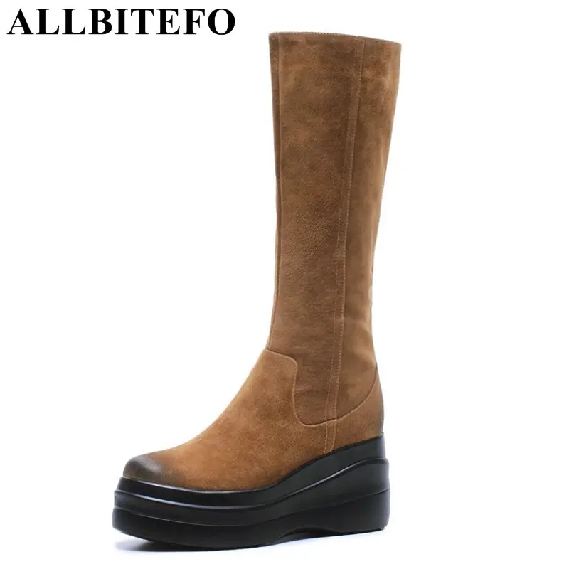 ALLBITEFO/Лидер продаж женские сапоги из натуральной и искусственной кожи на