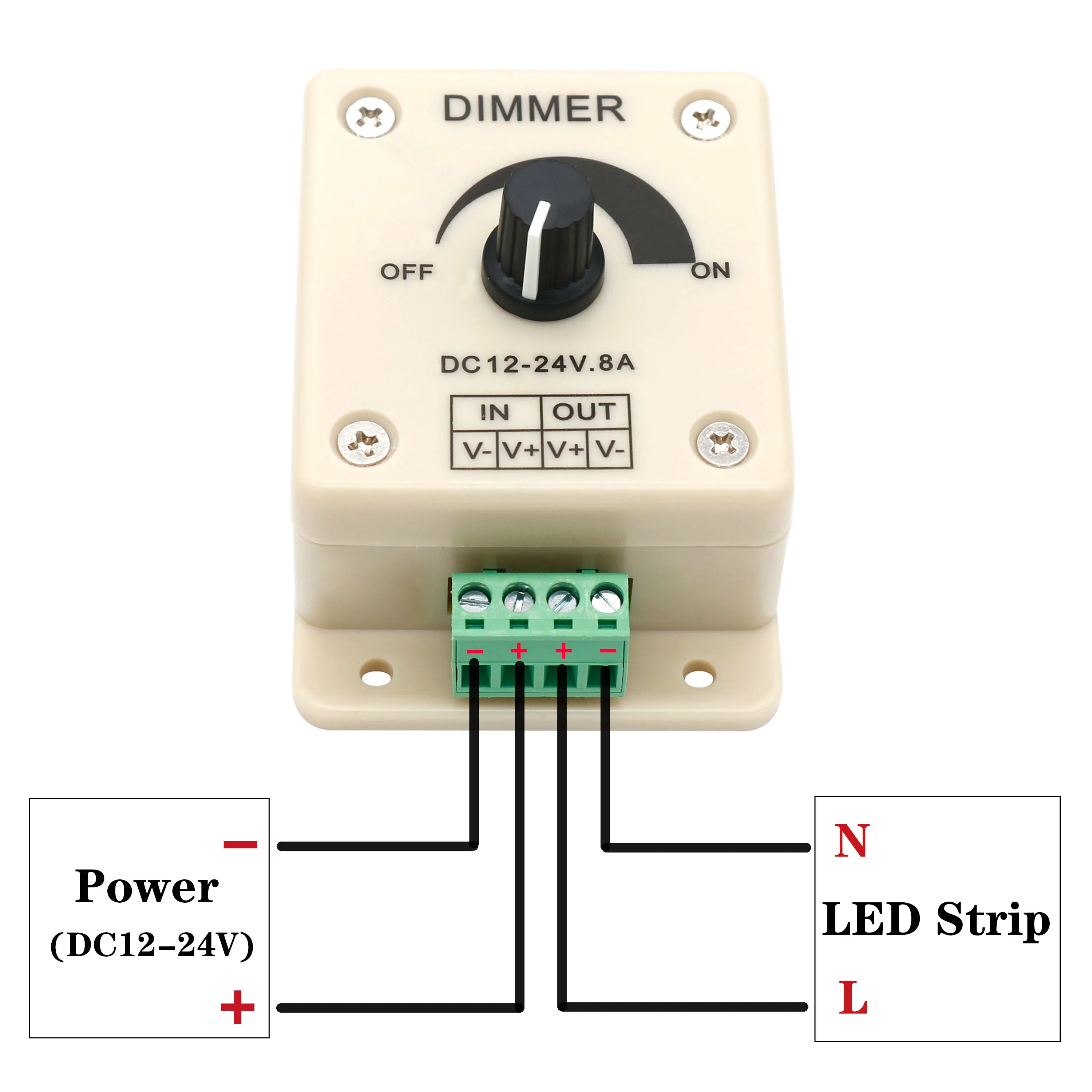 DC12V DC24V светодиодный диммер, драйвер, светодиодный регулятор напряжения 8A, Регулируемый контроллер для светодиодной ленты, светильник с темным переключателем