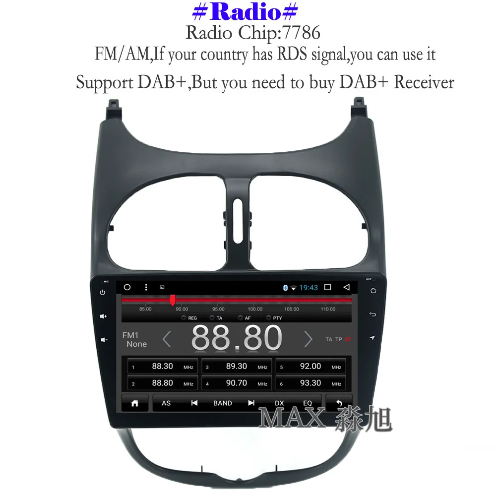 Top MAX GPS Navigation System Android 8.1 Car DVD Player for Peugeot 206 2000-2016 Car Radio Stereo RDS BT 4G WiFi SWC free map 3