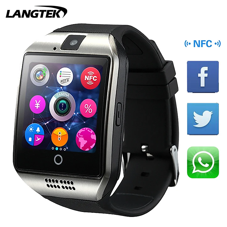 Q18 + смарт часы с Камера Bluetooth MP3 TF SIM карты SmartWatch для IOS Android Huawei наручные телефоны