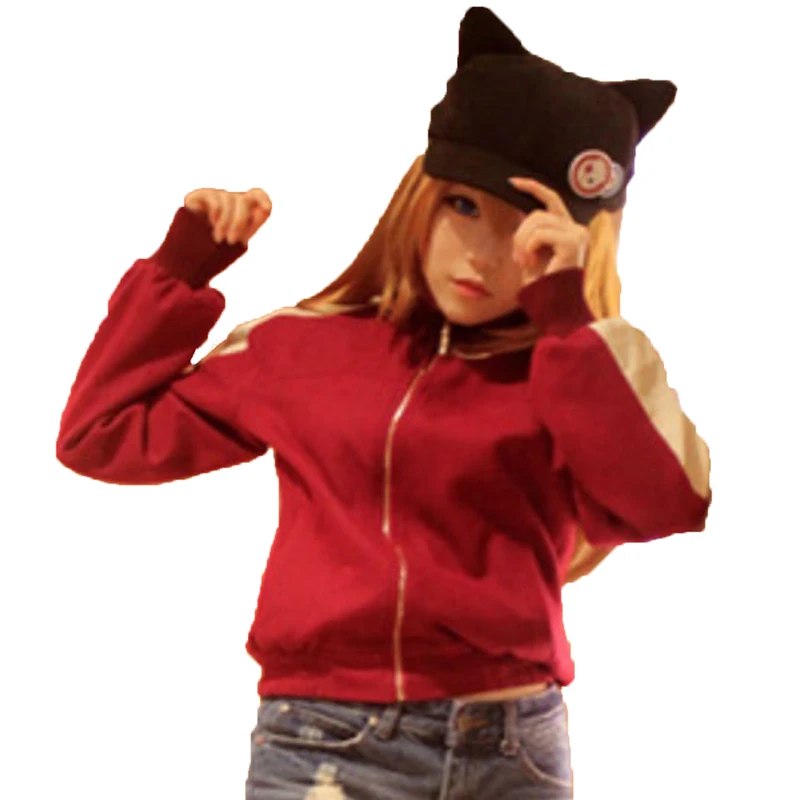 

Neon Genesis Evangelion EVA Soryu Asuka Langley Cat Hat Cosplay Costume Jacket Coat Hoodie+Hat