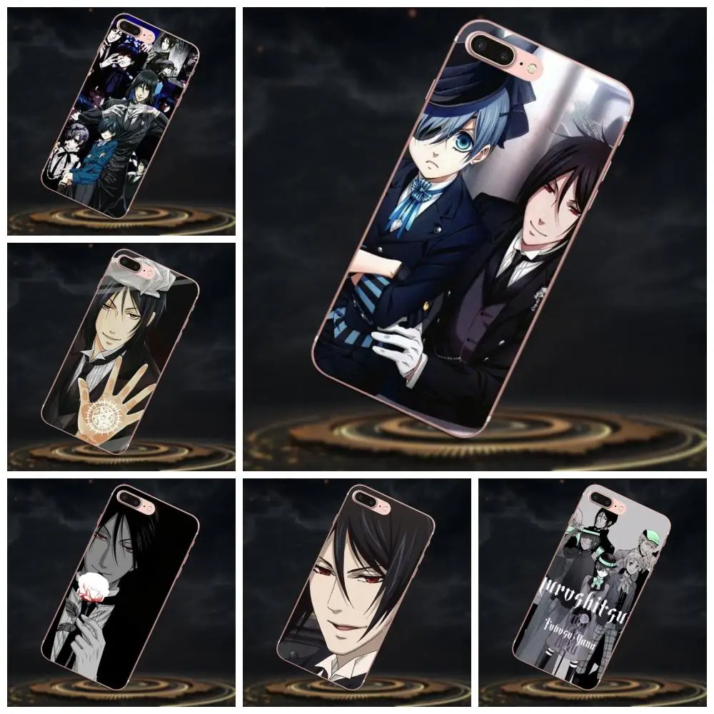 Черный Батлер Себастьян Michaelis для Xiaomi Mi3 Mi4 Mi4C Mi4i Mi5 Mi 5S 5X 6 6X 8 SE A1 Max Mix 2 Note 3 4 защитный