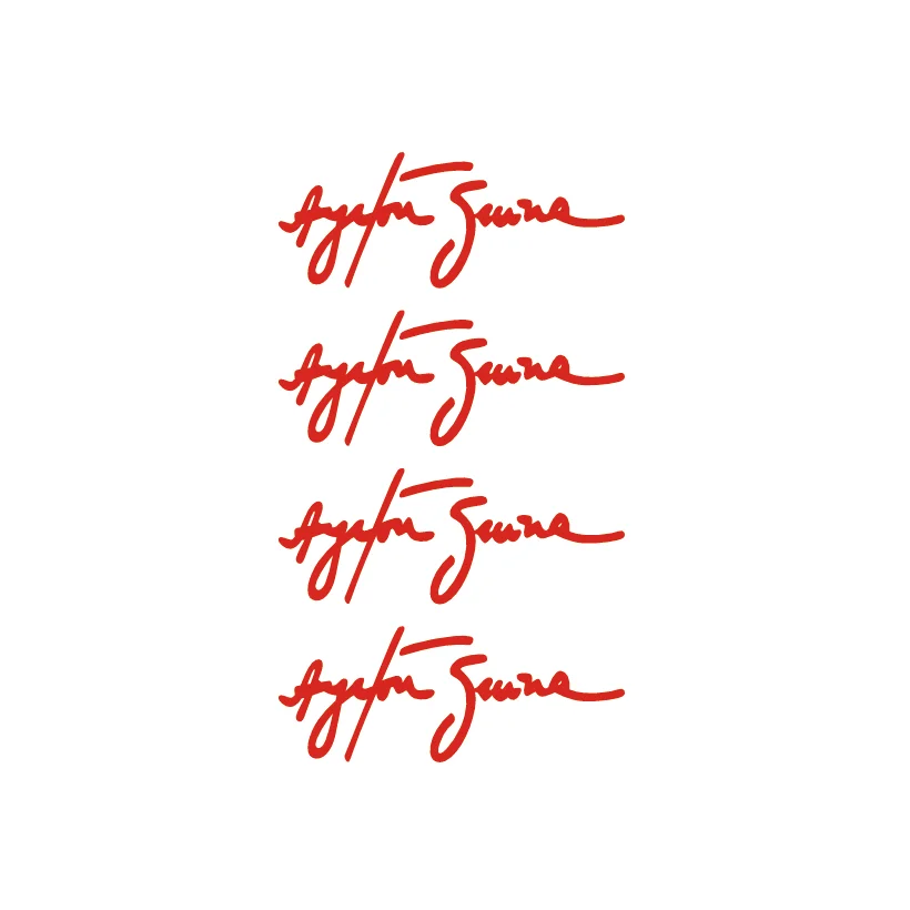 10.7*4.2cm 4 Pcs/ Lot Ayrton Senna Signature Car Sticker Driven To Perfection Slanted Car Decal  Car Styling Car Stickers