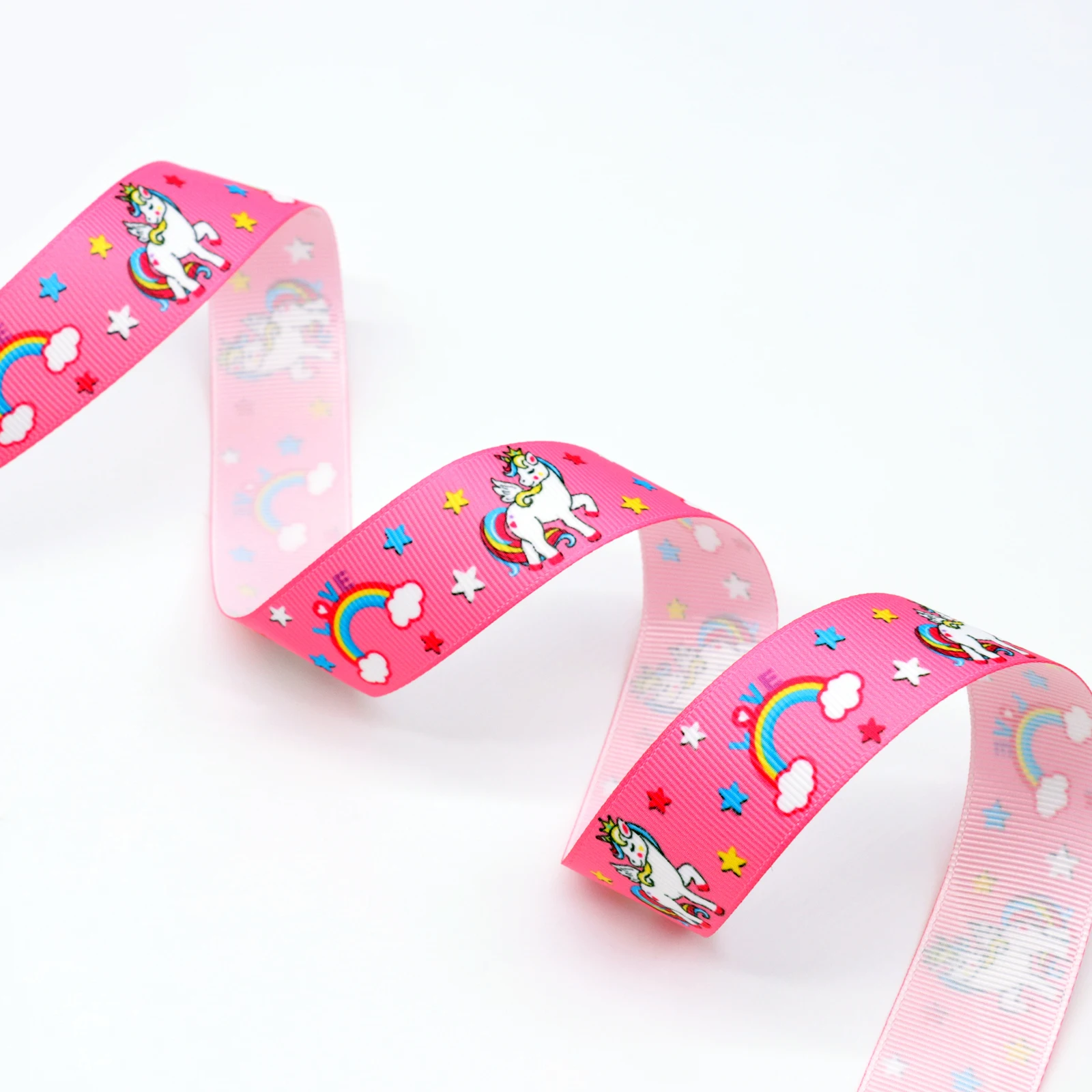(25mmx1Yard) Printed Unicorn Grosgrain Ribbon Handmade DIY Accessories Gift Wrapping For Wedding Birthday Unicorn Party Decor