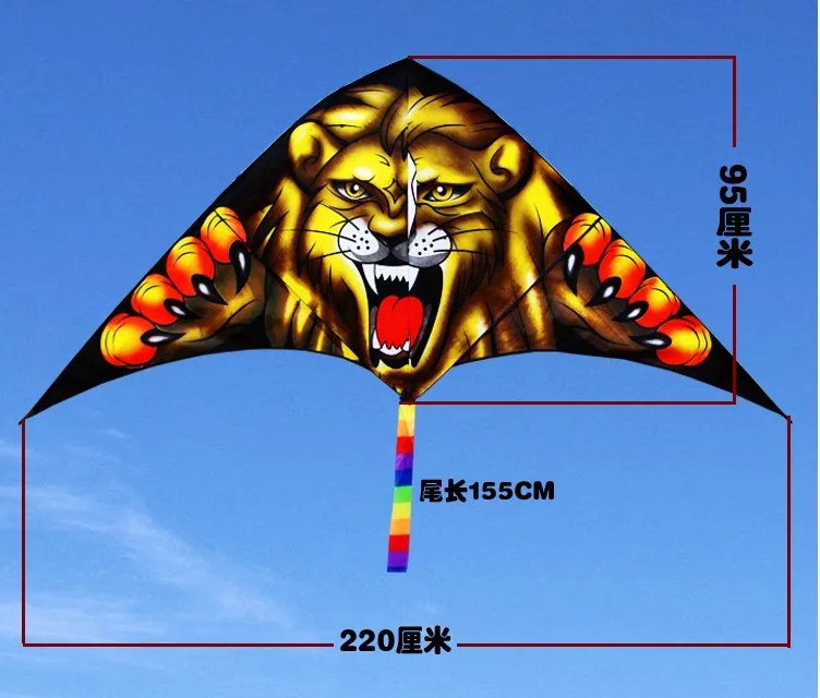 

tiger children 3d animal flying Single line kite vlieger cerf volant kites for adults windsock pipas brinquedo ar livre atacado