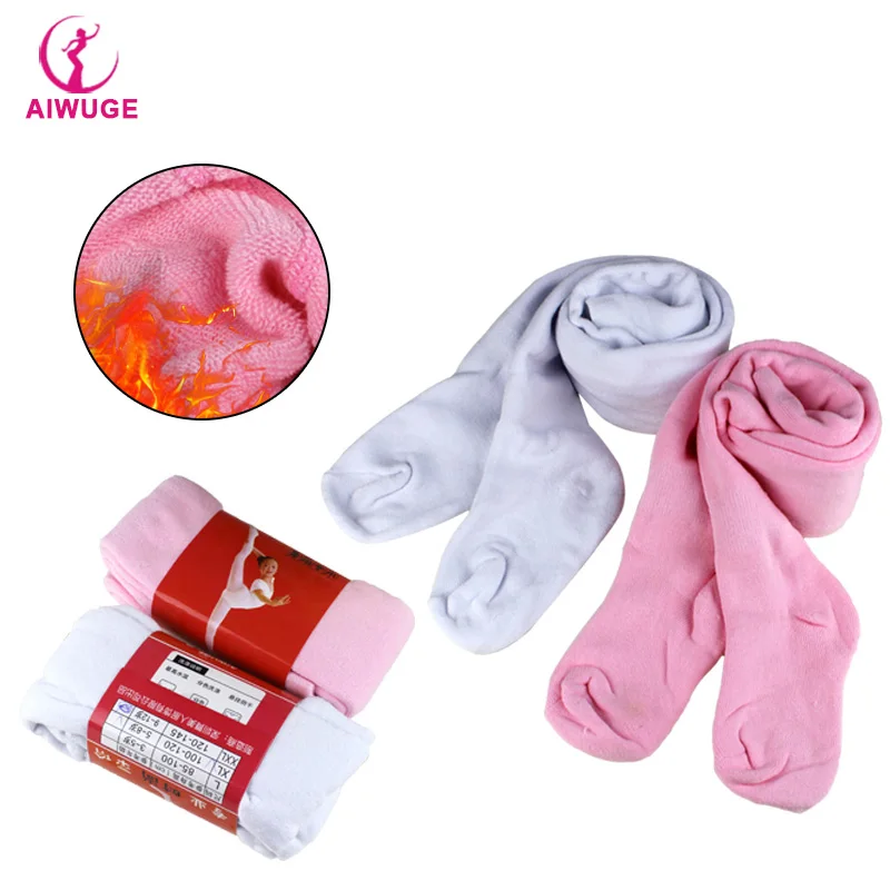 

Autumn Pink White Ballet Dance Tights Baby Girls Children Terry Warm Pantyhose