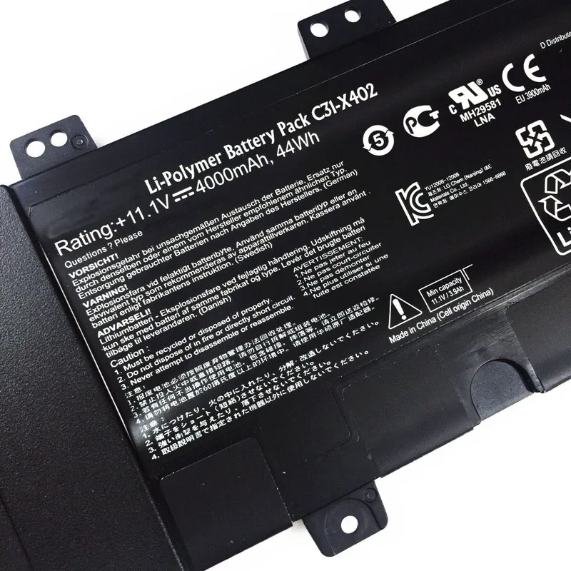 FXZNGX New C31-X402 Laptop Battery For Asus VivoBook S300 S300C S300CA S400 S300E S400C S400CA S400E