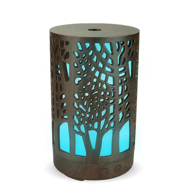 

7 colors LED night light with 100ml Air Humidifier Essential Oil Aroma Diffuser air Purifier Hollow cylinder for home office