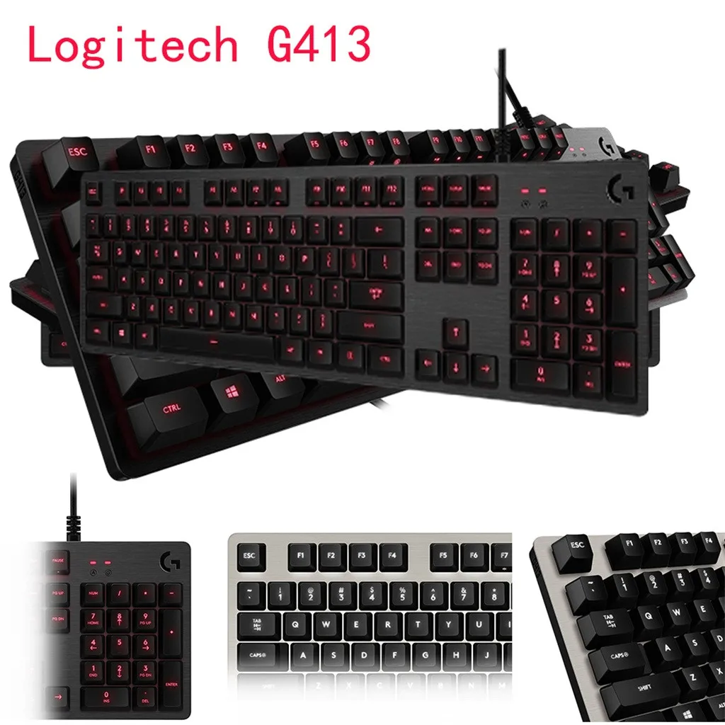 Игровая клавиатура lotech G413 с подсветкой, механическая клавиатура, алюминиевый сплав панель, игровые клавиатуры для настольных ПК 723#3