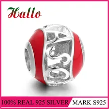 Рождественская подвеска из эмали Прата 925 бусины для изготовления ювелирных изделий Подходит для оригинальных браслетов рождественские украшения для дома diy Аксессуары