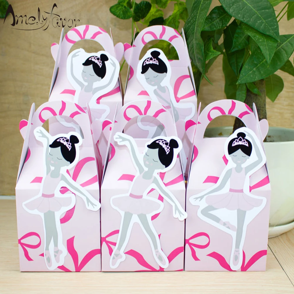 Ballerinas Theme Party Favor Box Ballet African Girls Candy Gift