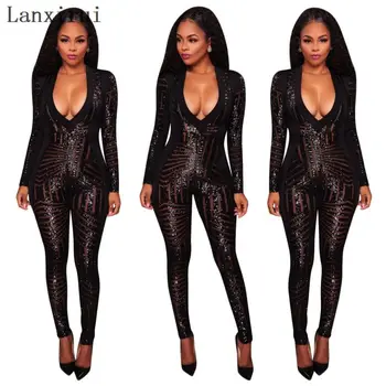 

Bodysuit Women Rompers Summer Jumpsuit Black Backless Bodysuit V Neck Jumpsuit Plus Size Combishort Femme Summer Romper Leotard