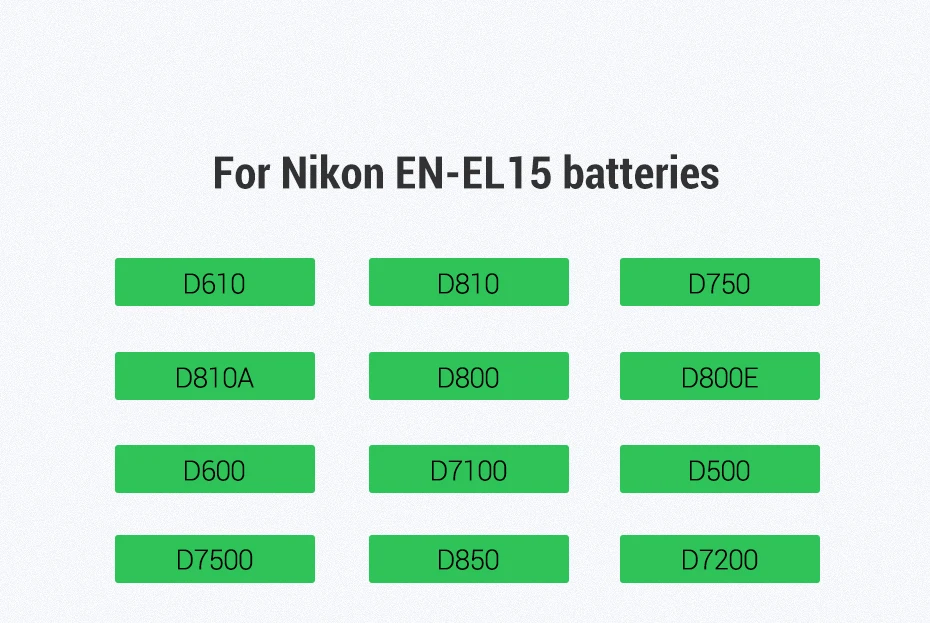 Ugreen EN-EL15 Камера Батарея 1900mAh для Nikon EN EL15 D610 D750 D800E D810 D810A D850 D7500 D7200 D7100 D7000 Камера батареи