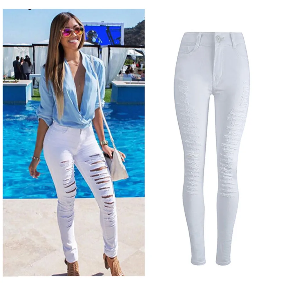 

2017 New Womens Denim Skinny Jeans Stretch Pencil Trousers Slim Long Pants  Dropshipping L620