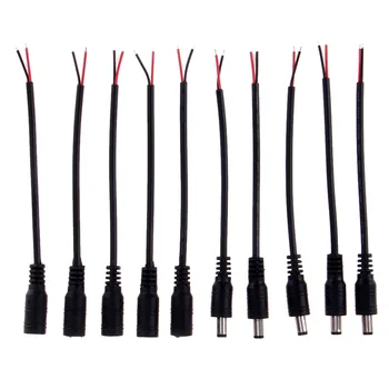 

5pcs DC Plug 2 Pin Male Femal DC LED Connector with Lock Buckle for Single Color LED Strip Light Jack Adapter For Power Supply