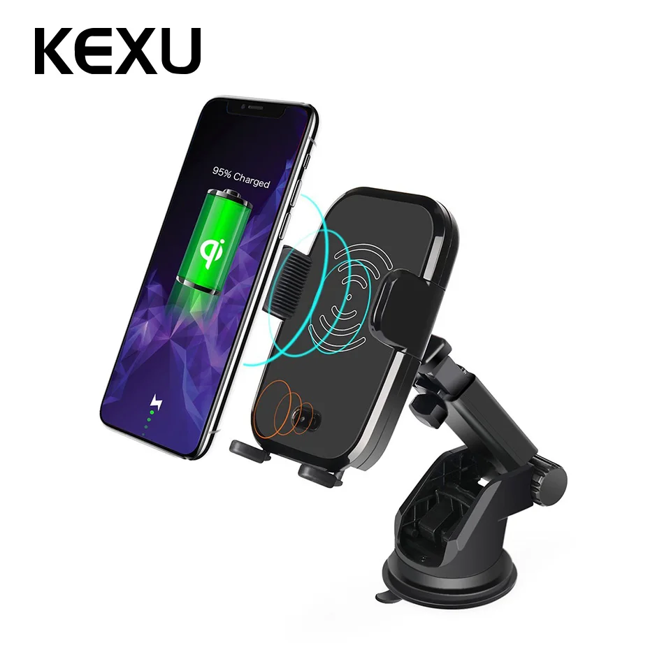

10W Qi Mount Wireless Car Charger Easy Touch Automatic IR Vehicle Phone Mount Holder for Samsung Galaxy S9 S8 S7 Note 8 iPhone X