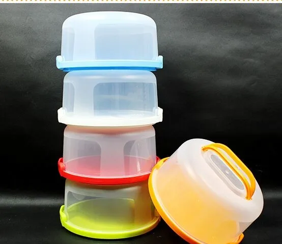 Groothandel/retail, gratis verzending, 1 STKS draagbare Taart snack doos plastic cake doos seal