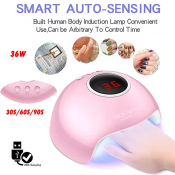 

uv lamp nail dryer LED UV Nail Gel Curing Lamp Light Nail Gel Polish Dryer Nail Art Machine 36W lampara uv para u as #y3