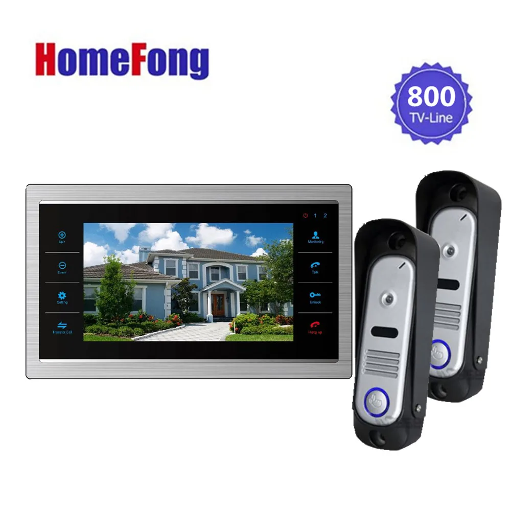 

Homefong HD 2XOutdoor Doorbell Camera and 1X7inch LCD Indoor Display Monitor Color Video Door Phone Home Video Intercom Systems