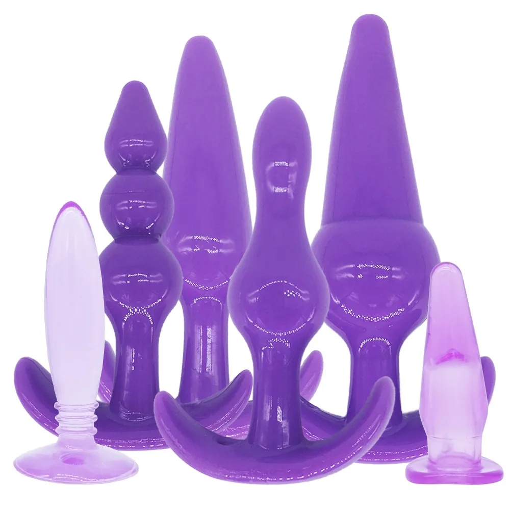 DOMI 6pcs/set New Booty Beads Ball Anal Sex Toy Adult Butt Plug Silicone Anal Plug Lot Sex Toys 2
