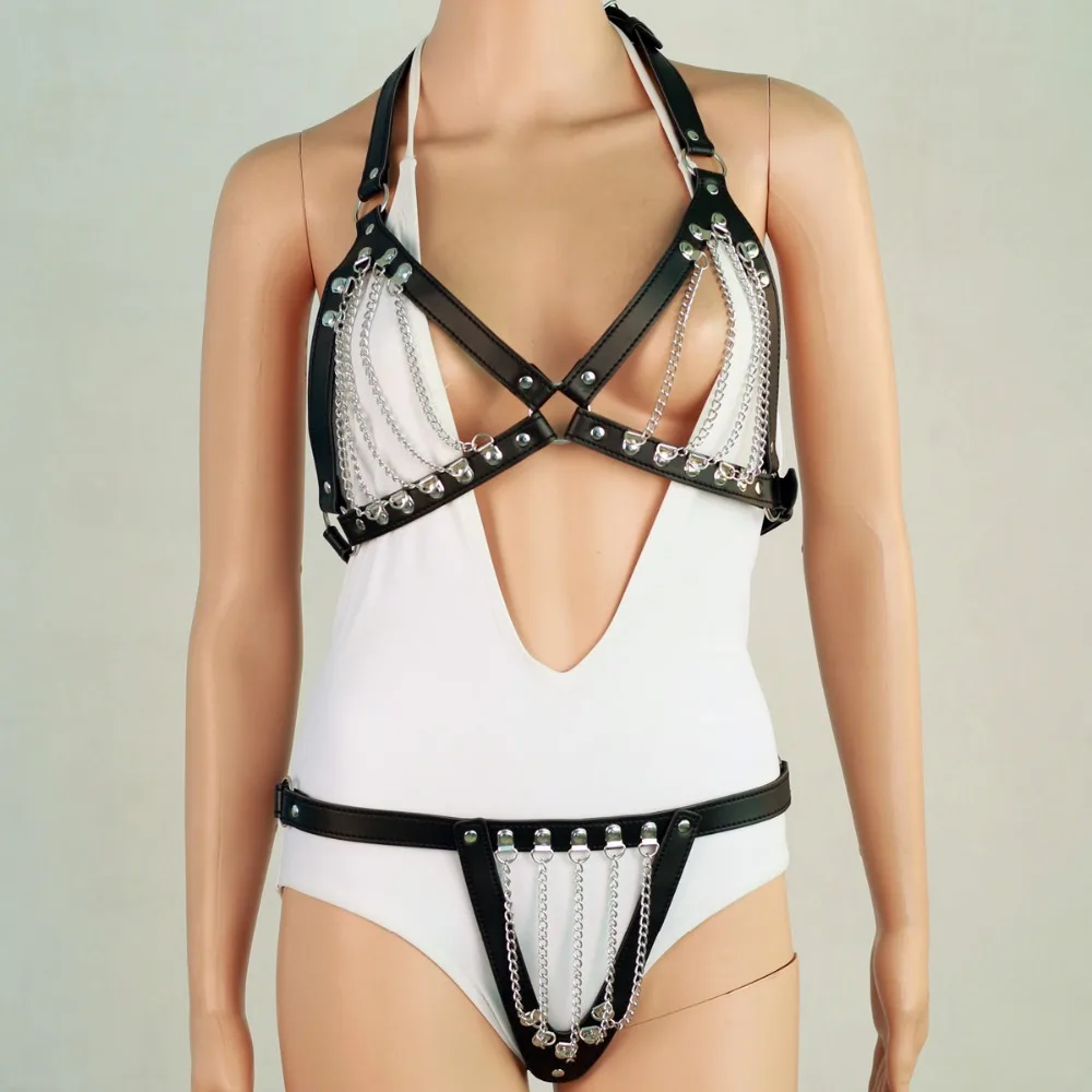 

Chran Summer Sexy Women Leather Harness Bra Body Chain Fashion Ladies Bikini Beach Belly Jewelry